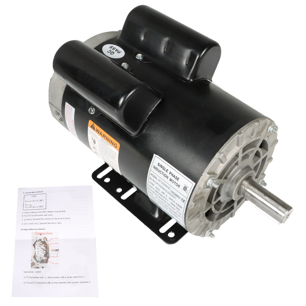 5HP ODP Compressor Duty Electric Motor 1Phase 3450RPM 56HZ Frame 7/8″ Shaft 230V