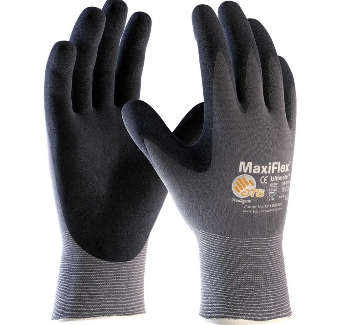 34-844 MaxiFlex Nitrile Grip Foam Dotted Palm Coated PROTECTIVE WORK GLOVES SMAL
