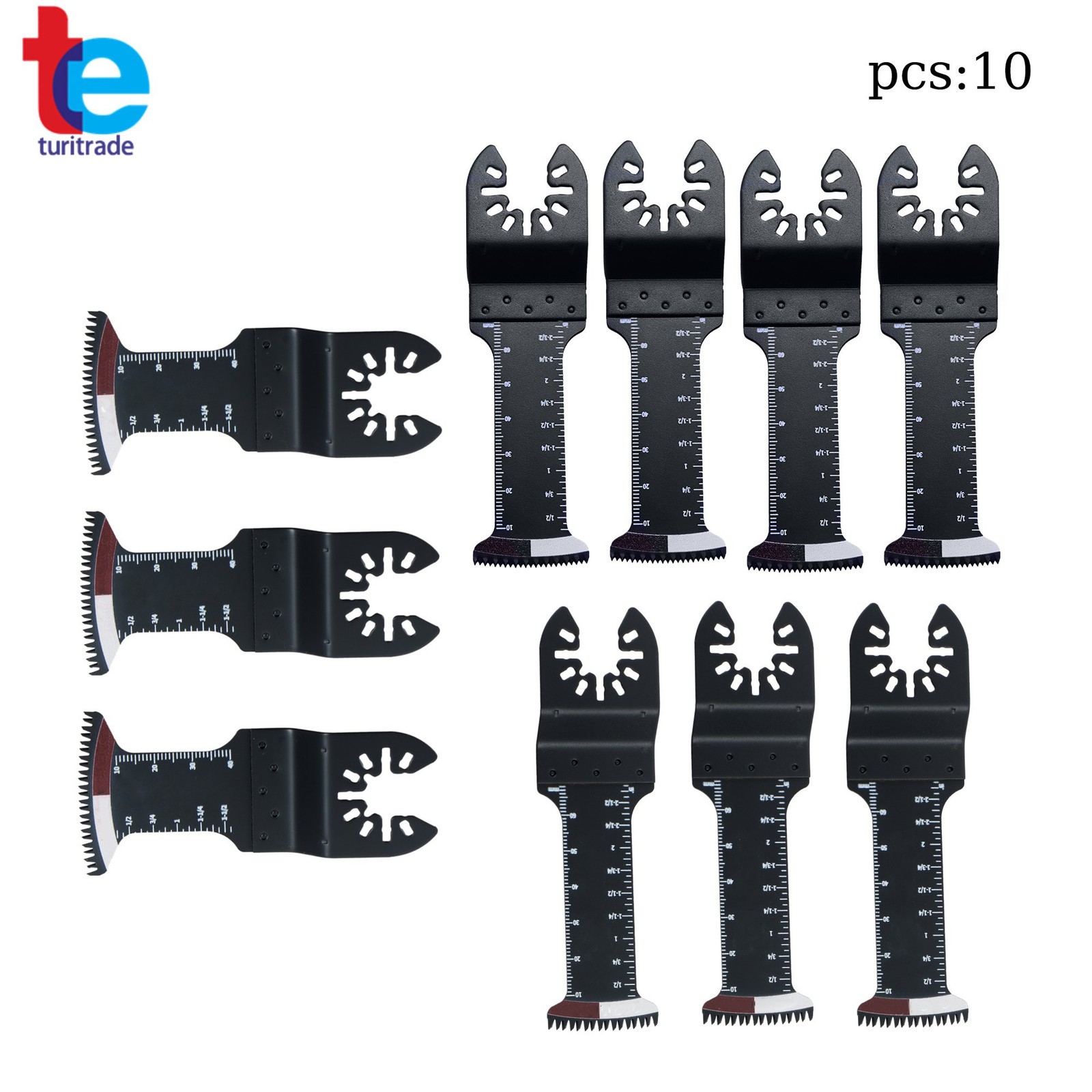 Extended 10-piece Japanese Tooth Oscillating Blades Multi Tool Blades Kit
