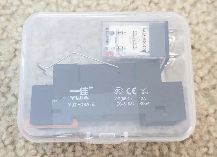 Electromagnetic Power Relay, 8-Pin 10 AMP 24V DC Relay Coil with Socket Base