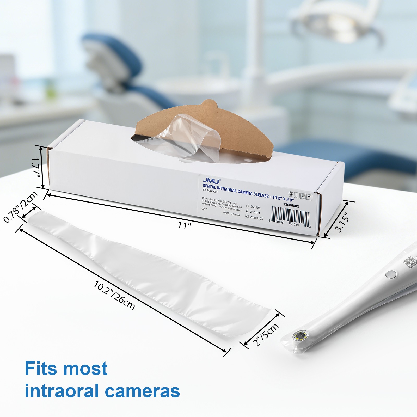500PCS Dental Camera Sleeve/Sheath/Cover Disposable for Intraoral Camera 10.2×2＂