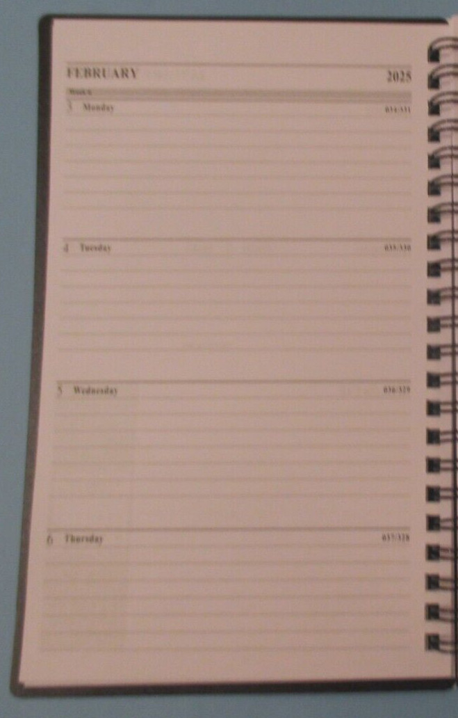 2025 SPIRAL Medium BLACK Monthly & Weekly Lined Dated PLANNER – 8X5″ – NOTEs