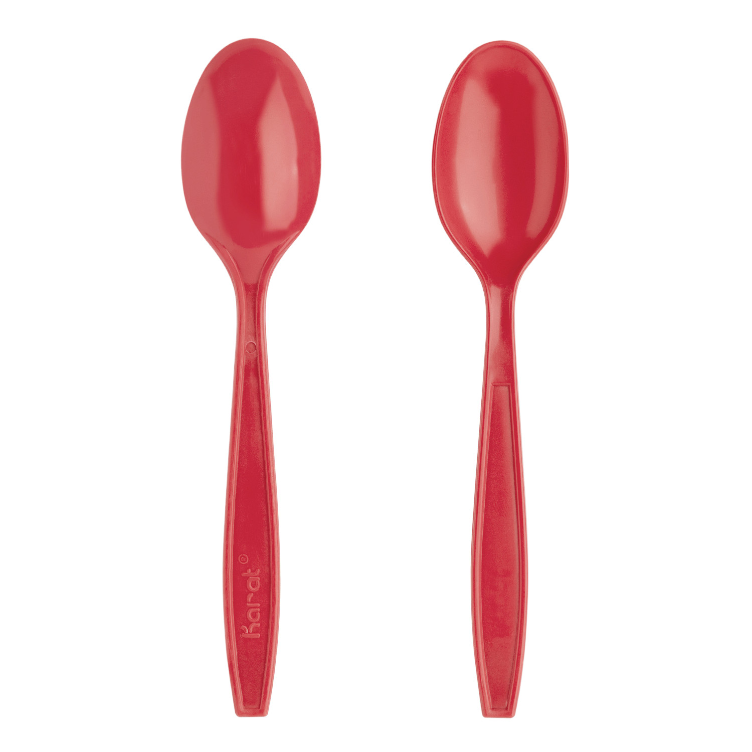 Karat PP Plastic Extra Heavy Weight Tea Spoons – Red – 1,000 ct, U2033 (Red)