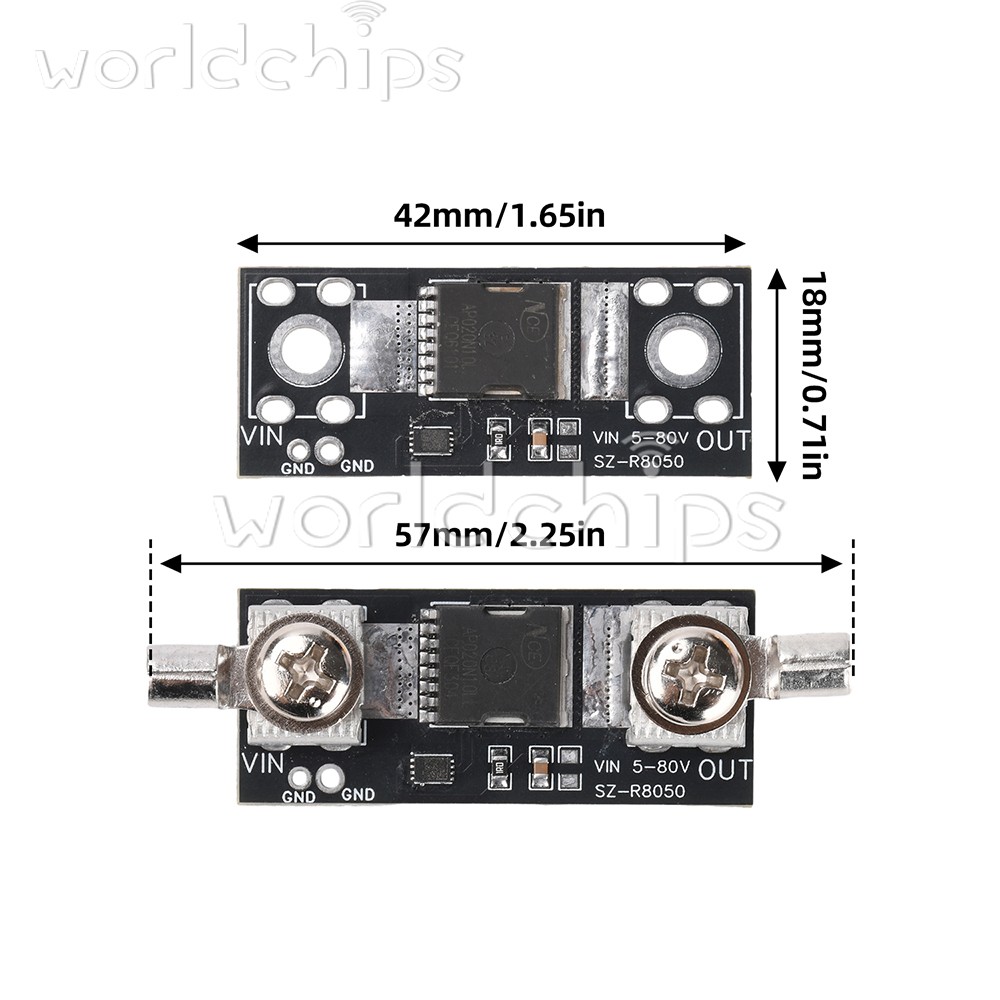 80V 50A Ideal Diode Module, 2mΩ Low Voltage Drop MOSFET for Power Supply