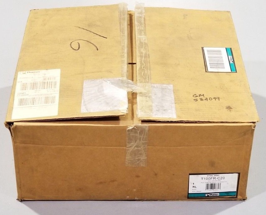 NIB PANDUIT T100FR-C20 SPIRAL WRAP 100 FT. (30.5M) POLY. FLAME RETARDANT 1 IN.