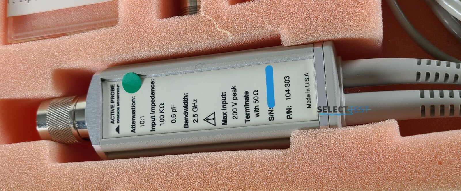 CASCADE 104-303 2.5 GHz 0.6pF ACTIVE PROBE (SIM. to HP 54701A) *LOOK* (REF 133G)