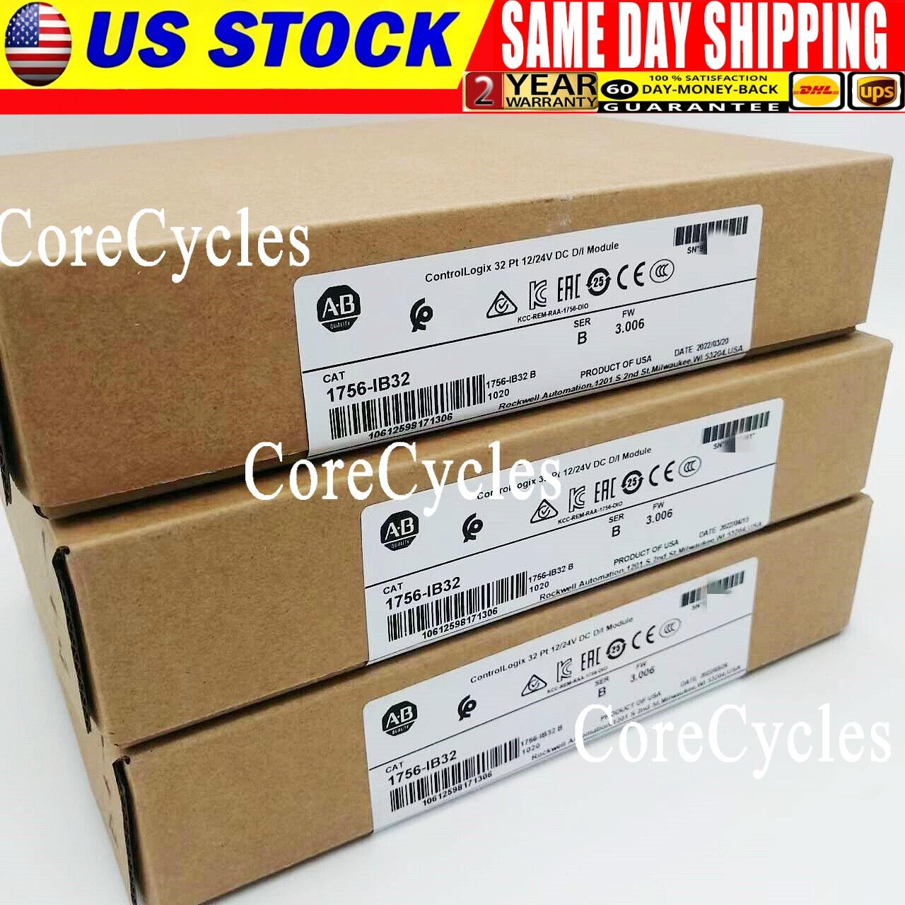 NEW- Allen Bradley 1756-IB32 AB SER B CONTROLOGIX 32 PT DC INPUT MODULE US USA