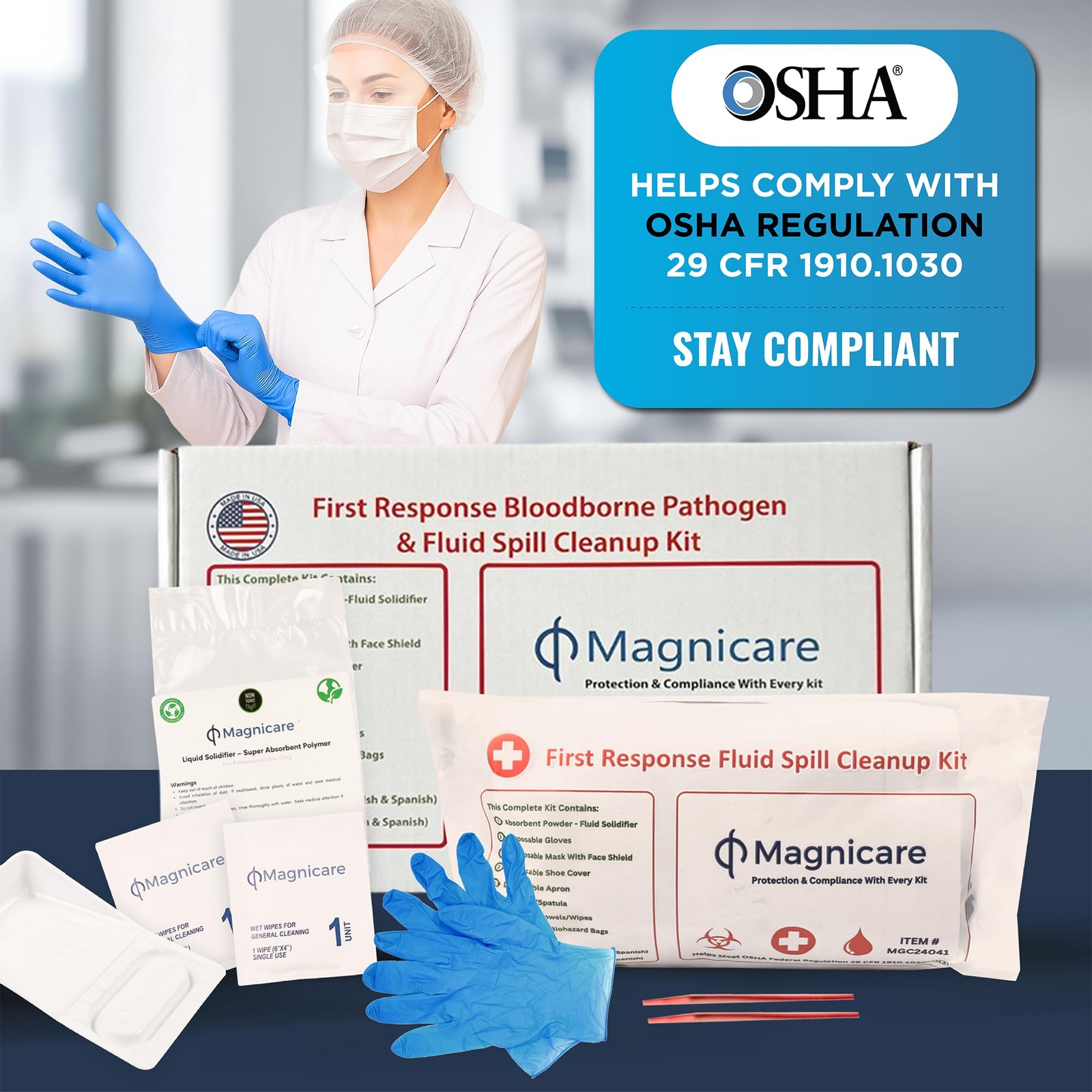 Vomit & Diarrhea Clean up Kit for Restaurant – Be OSHA Compliant| White