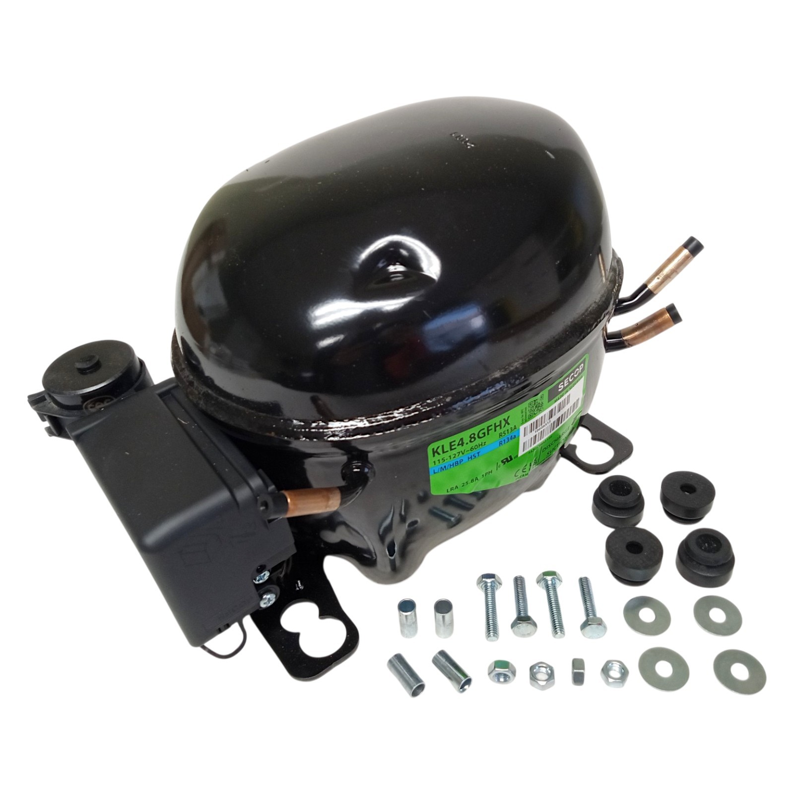 Secop KLE4.8GFHX R-134a Refrigerator Compressor 1/8 HP 1156 BTU MBP 115V