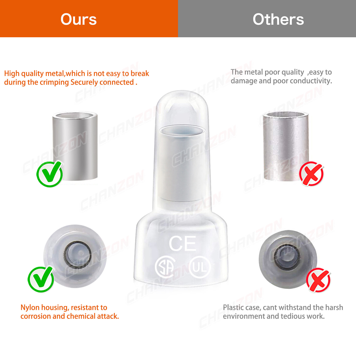100PC CE1 CE2 CE5 Closed End Wire Crimp Cap Connector Insulated Terminal Kit
