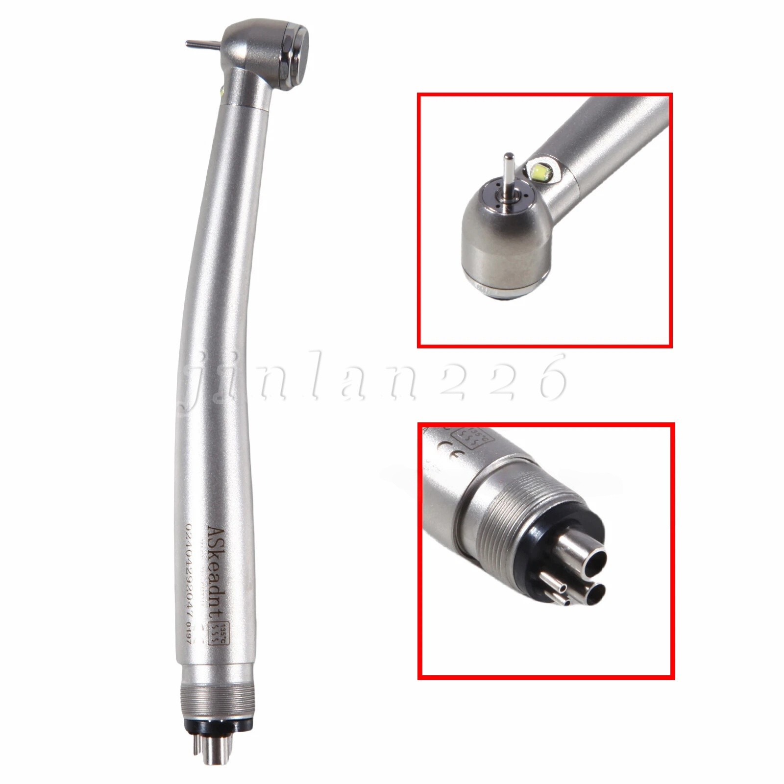 Dental LED E-Generator Fiber Optic High Speed Handpiece 4 Hole NSK Style