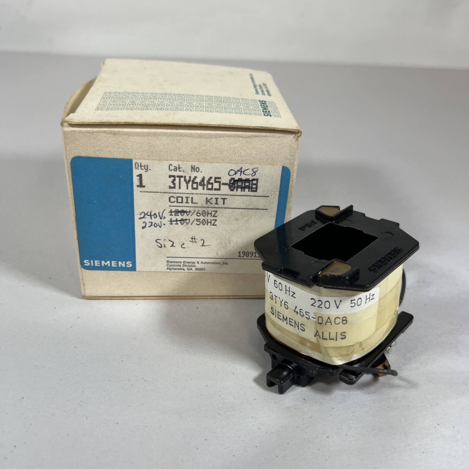 NIB Siemens Part # 3TY6465-0AC8 Coil Kit 240v/60Hz 220V/50Hz – New in Box