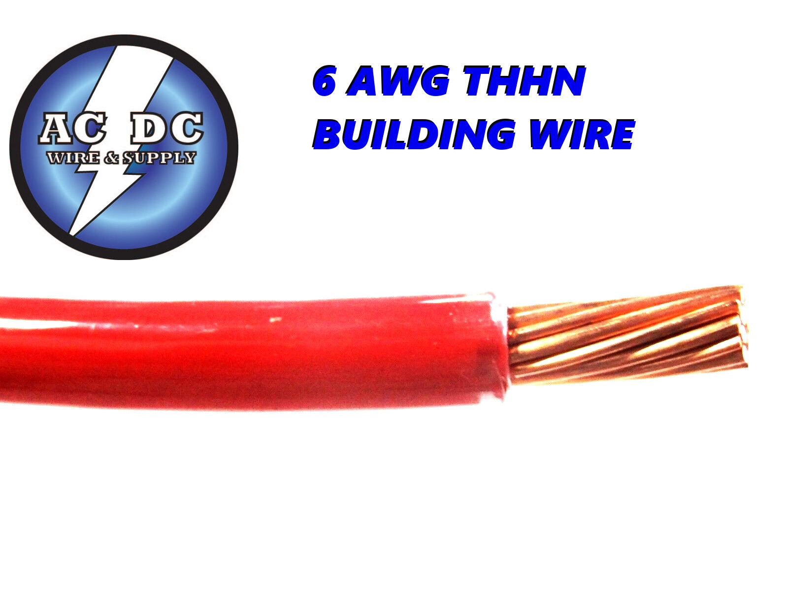 THHN 6 AWG GAUGE RED NYLON PVC STRANDED COPPER BUILDING WIRE 150′