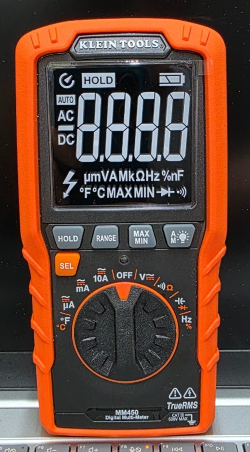 Klein Tools MM450 600V Slim Digital Multimeter TRMS Auto-Ranging Temp