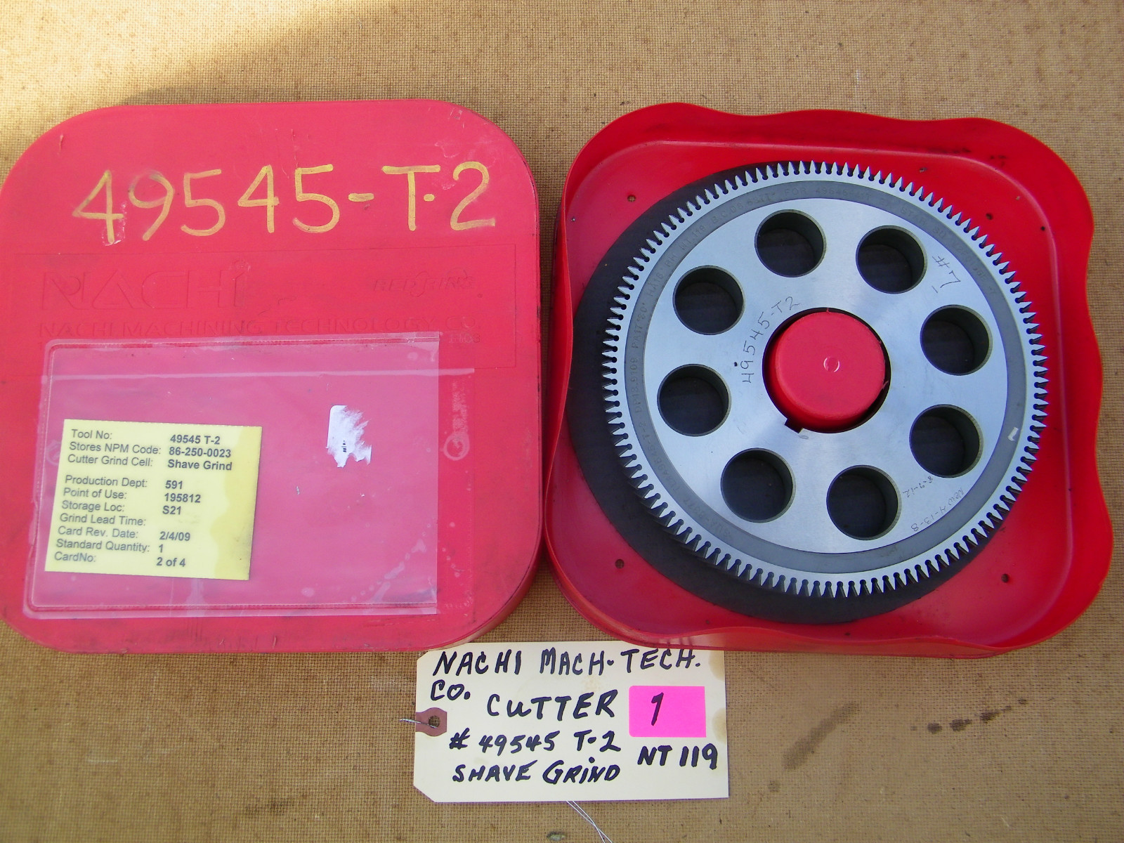 NACHI MACH. TECH.CO. SHAVE CUTTER-TL#49545-T2, DP 17’80’, RH NT 119