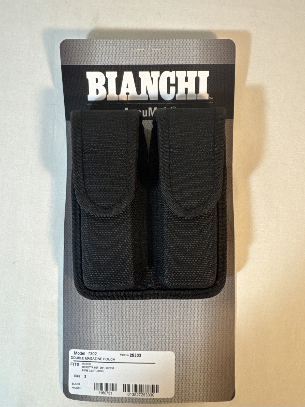 Bianchi Accumold Double Stack Double Magazine Pouch Model 7302 size 2 New