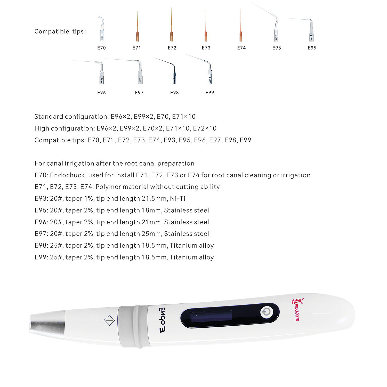 Woodpecker Endo Root Canal Irrigator Endo 3 Dental Ultrasonic Endo Activator