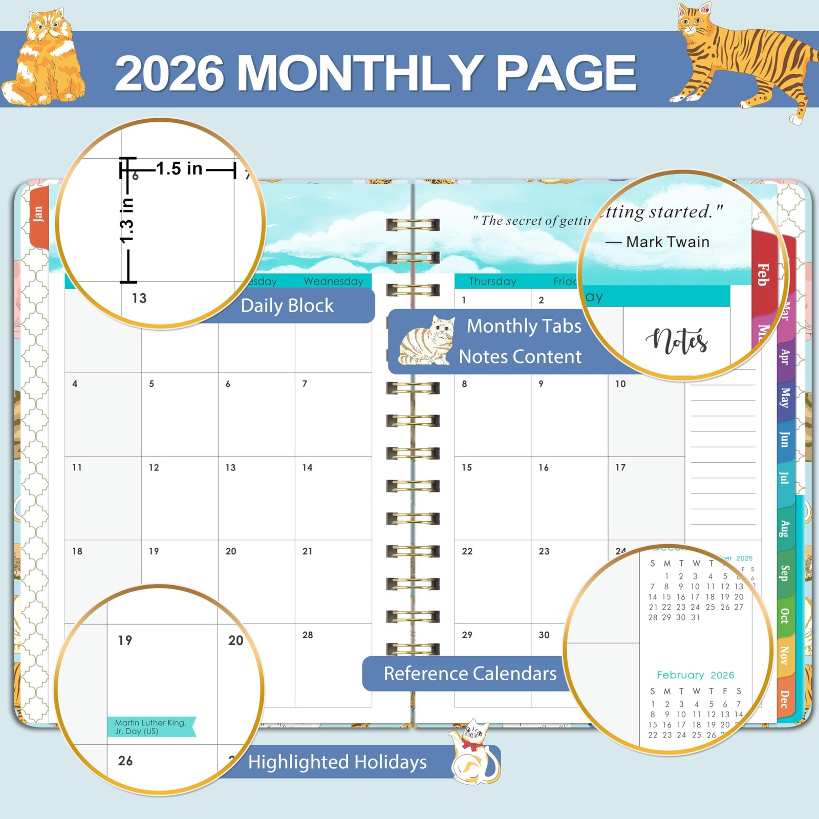 2026 Planner – 2026 Cats Planner Weekly and Monthly, January 2026 – December …