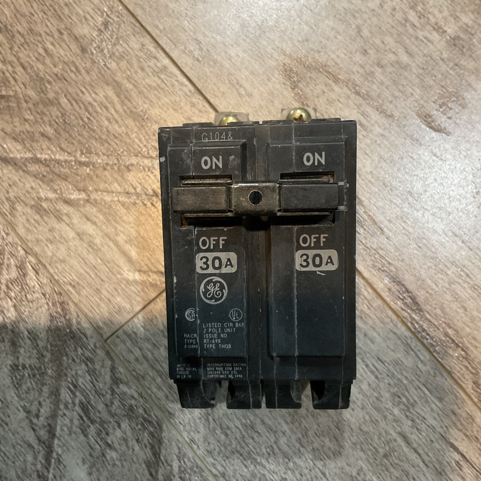 GE ABB THQB2130 2 Pole Breaker 30 Amp Double Pole 10kA Interrupt