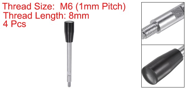 4pcs M6 Crank Handle Grip Lathe Machine Revolving Clamping Handles 115mm Length