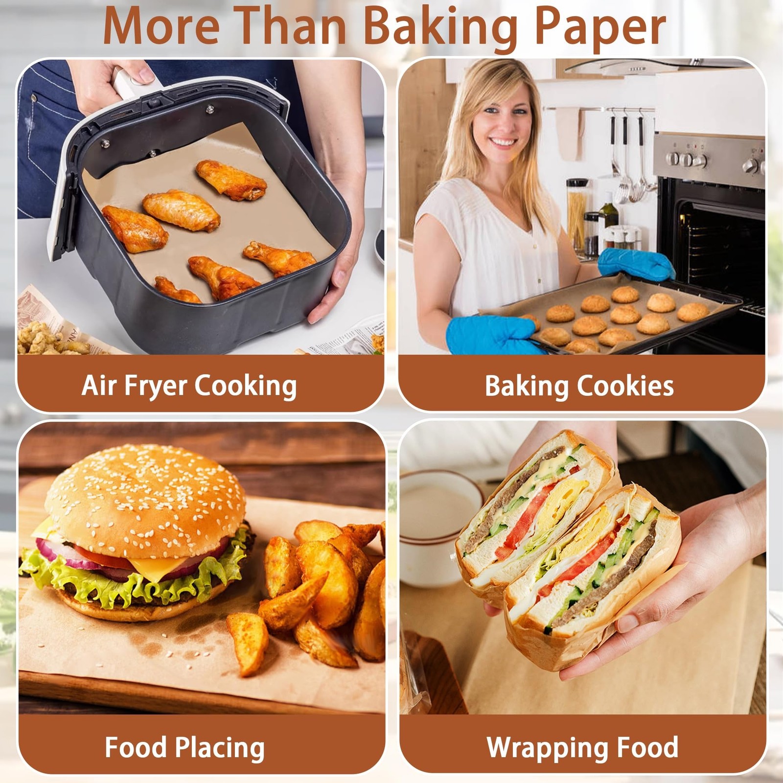 120 Pcs 9 x 13 Inch Parchment Paper Sheets, Precut Non-Stick & Unbleached Bak…