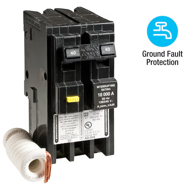 Square D Homeline 40-amp 2 -Pole GFCI Circuit Breaker