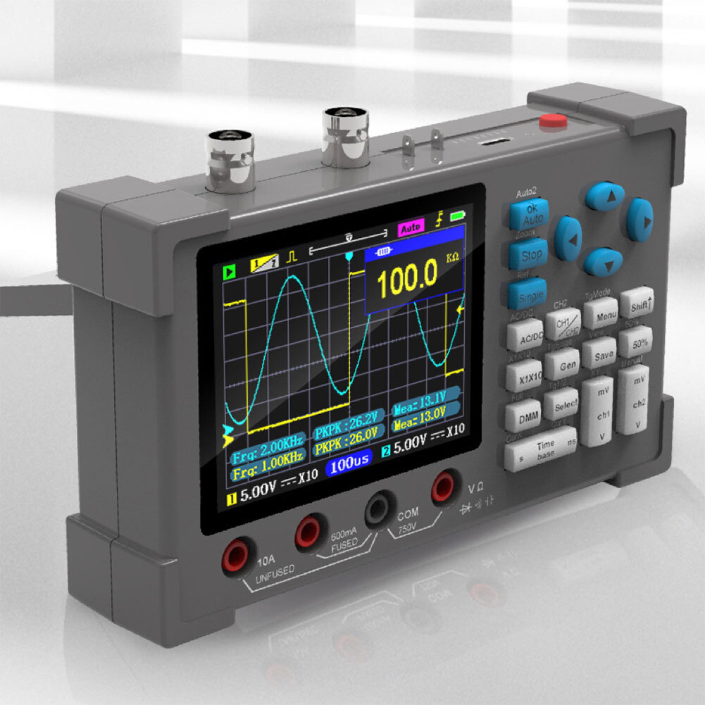 DSO3D12 3 in 1 Handheld Digital Oscilloscopes IPS Display Dual Channels Useful
