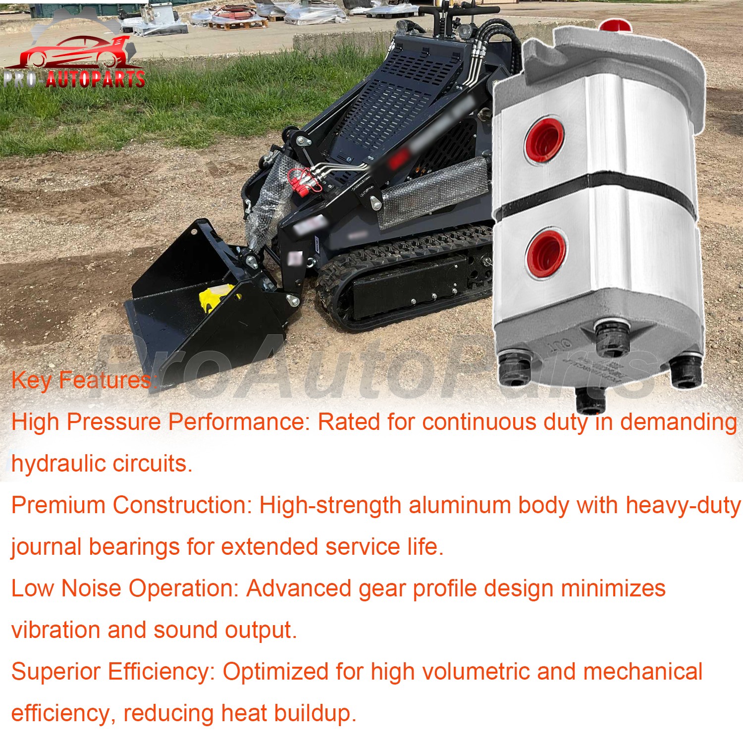 NEW Two-Section Hydraulic Gear Pump PGP51088G3LP for KTT23 Skid Steer Loader