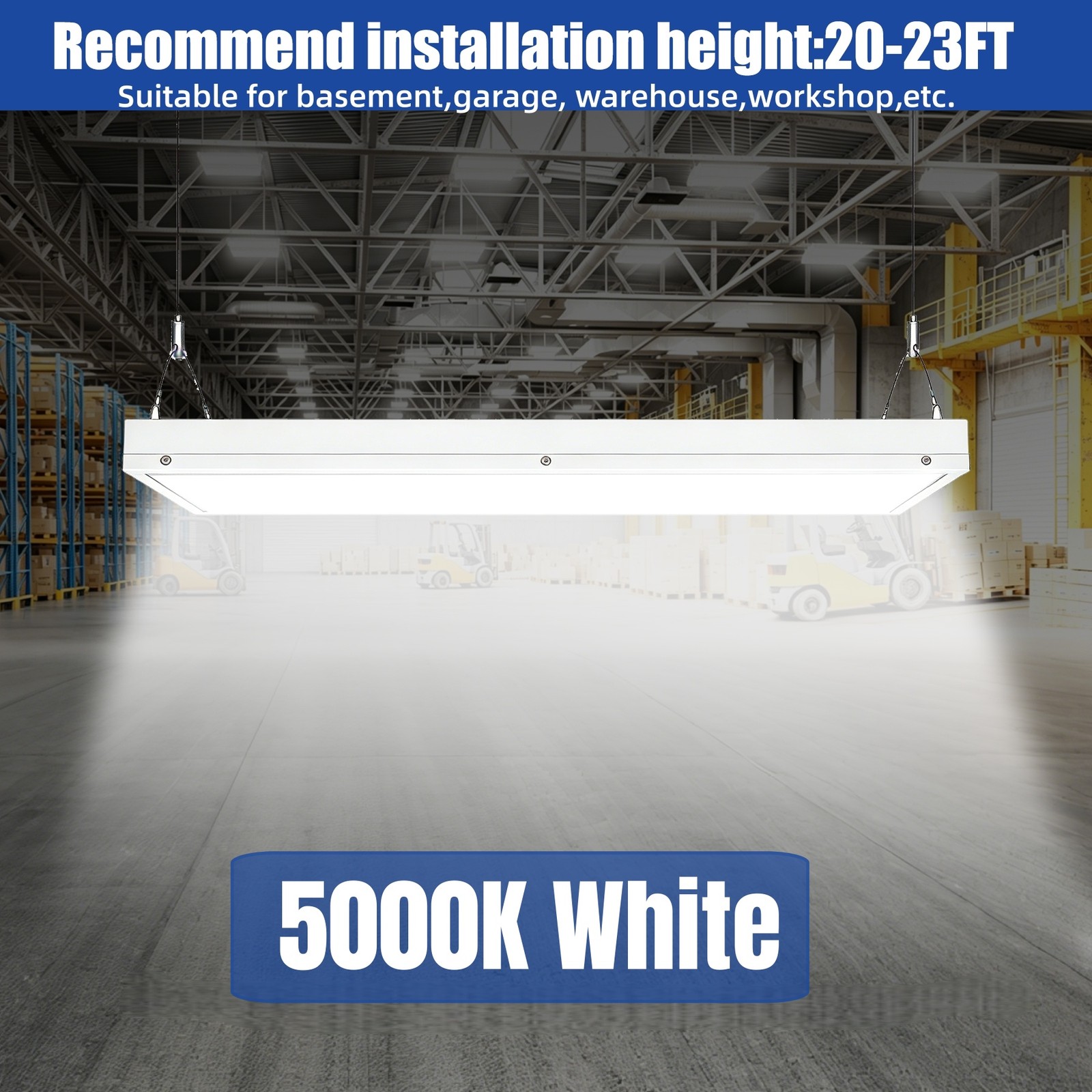 2 Pack 100W LED Linear High Bay light 2FT Commercial Warehouse Lights 100-277V