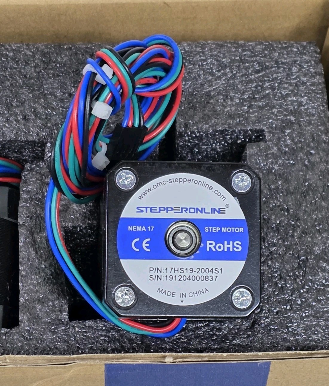 STEPPERONLINE 3pcs Nema 17 Stepper Motor 84oz.in 4-lead 17HS19-2004S1 3D Printer