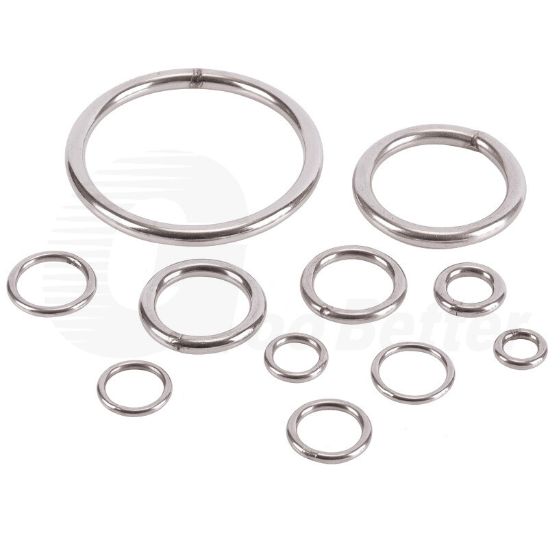 Stainless Steel O Ring Polished Welded Round Ring Heavy Duty Solid 9-344mm ID A2