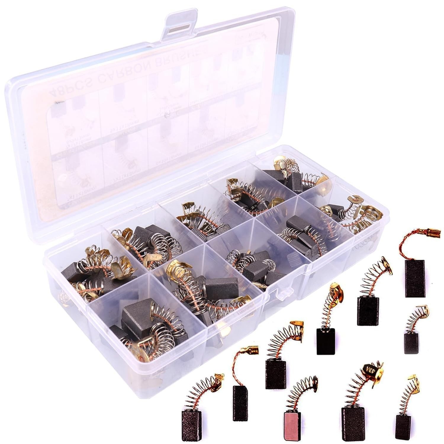48Pcs Carbon Brushes Set – 10 Sizes for Electric Hammer Drill & Angle Grinder US