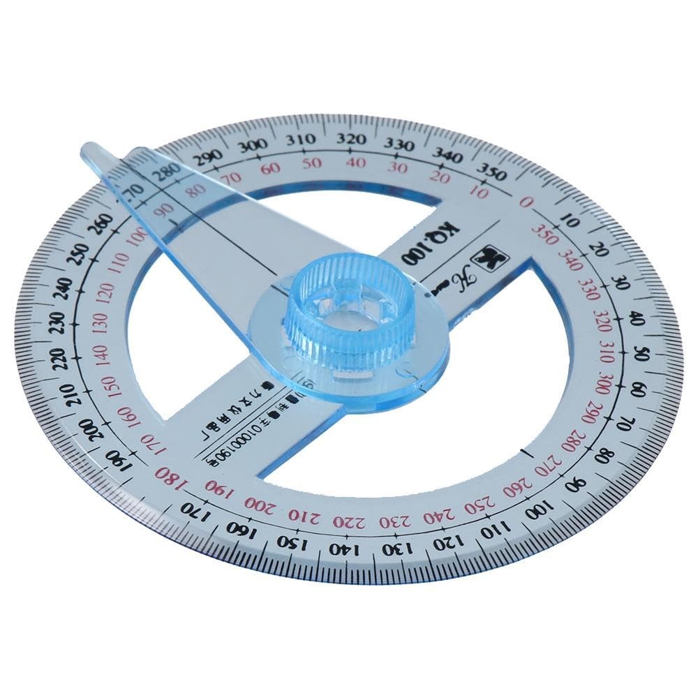 360 Degree Protractor Pack of 4, Durable Swing Arm Angle Protractor, Multifun…