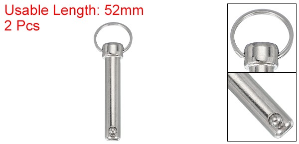 1/2″x2.05″ Quick Release Pin Carbon Steel Silver Pack of 2