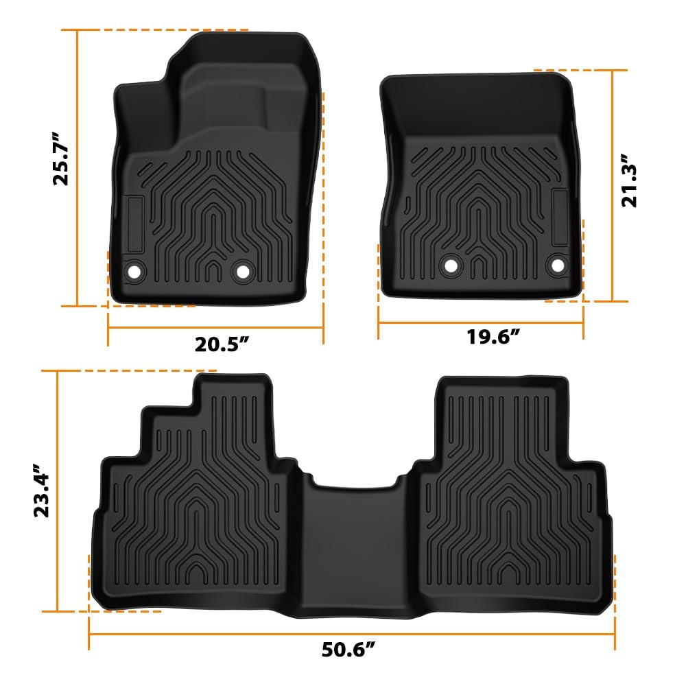 TPE Custom Floor Liners 1st 2nd Row 2021-2025 Nissan Rogue Non-Sport All Weather