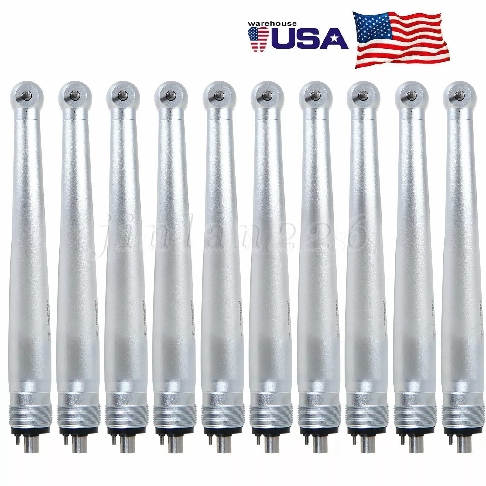 10 Pcs USA Dental High Speed Turbine Handpiece Push 4Hole Fit NSK PANA MAX YDA4
