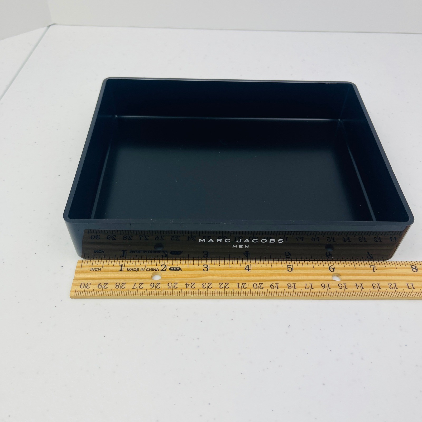Marc Jacobs Men Black Acrylic Valet Tray Catchall Desk Organizer Minimalist