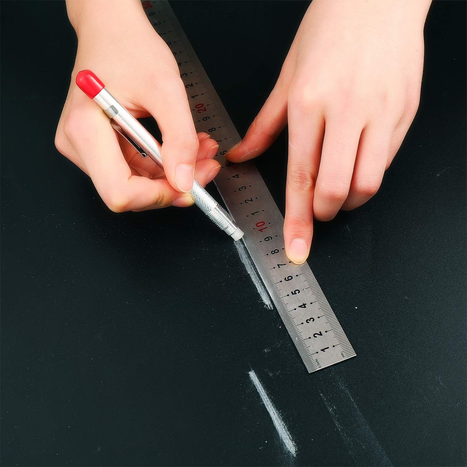 Soapstone Holder Round Holder Flat Marking Pen Marker Refills Welding Tool 2 Pcs