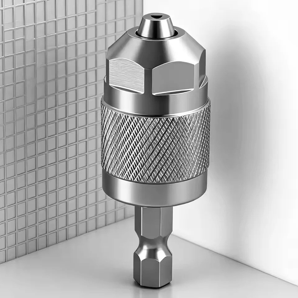 1/4″ Hex Shank Keyless Drill Chuck Adapter Quick Change Converter 0.3mm-6.5mm