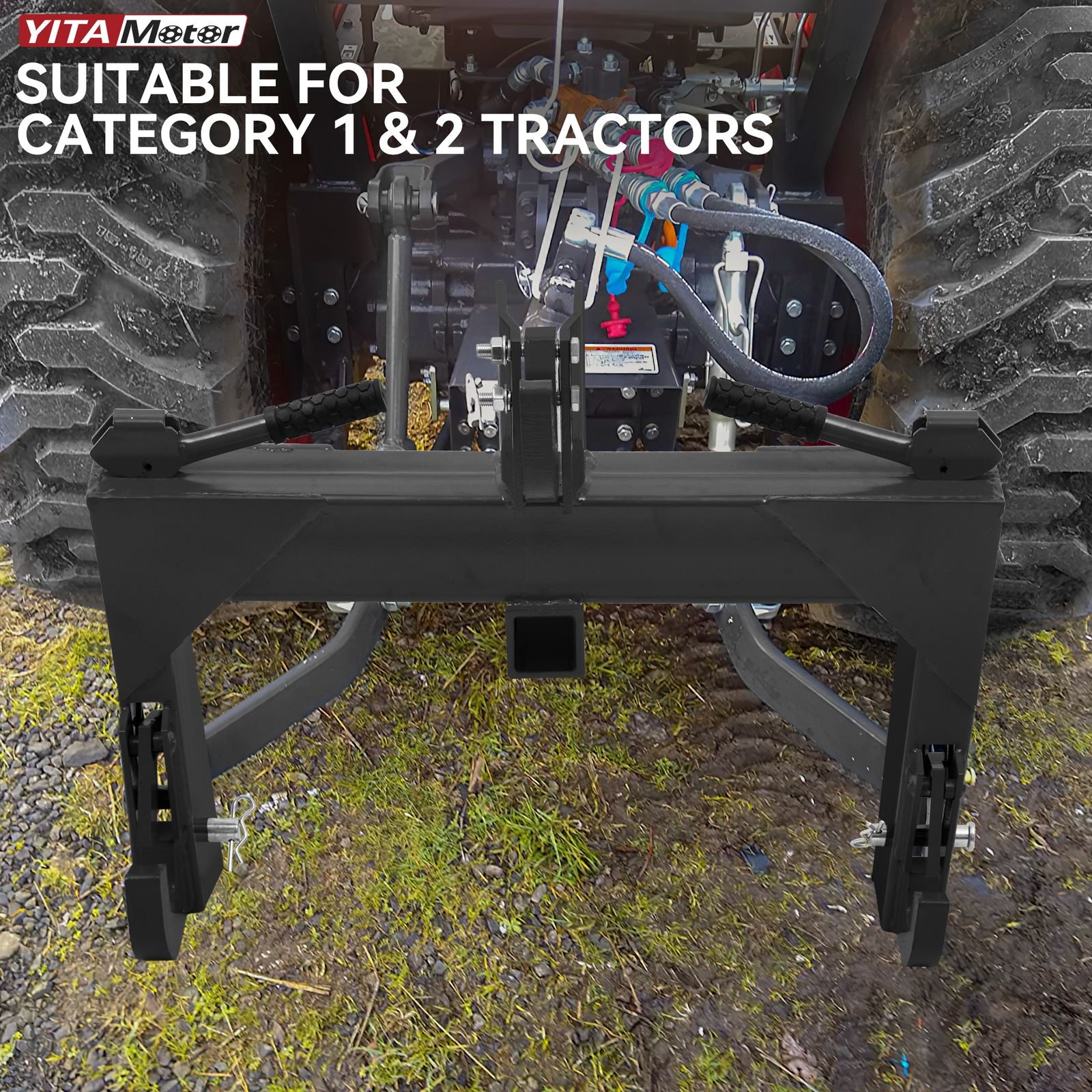 3-Point Quick Hitch Adapter for Category 1 & 2 – Attachment for Tractor Steel
