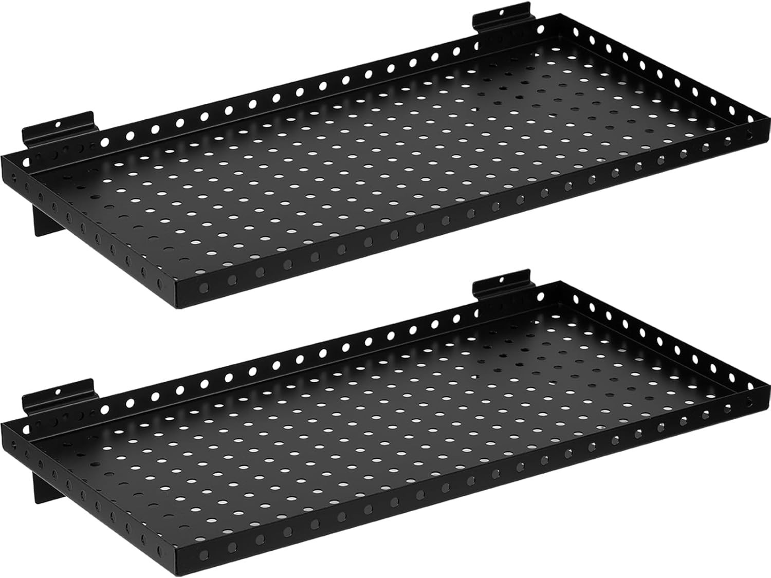 Heavy Duty Slatwall Shelf 24x12Inch, Steel Slatwall Accessories Storage Rack for