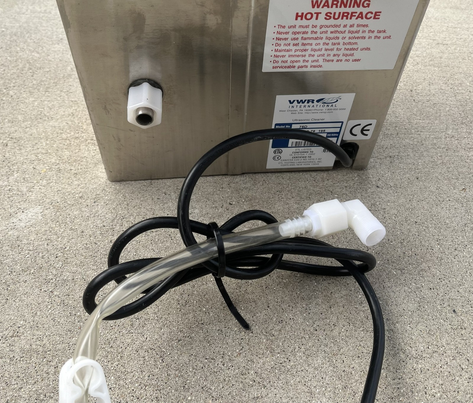 vwr ultrasonic cleaner 75D_tested and warranted