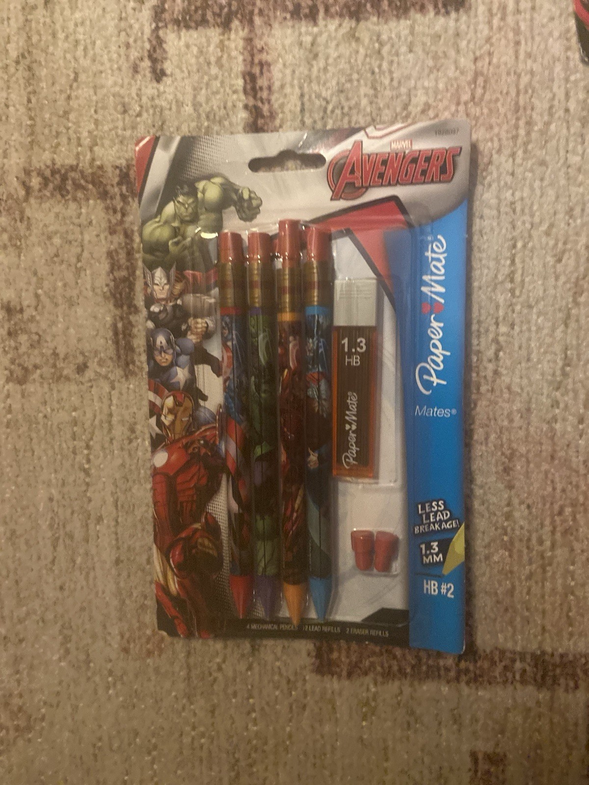 NEW Lot of 3 Paper Mate MARVEL Avengers -12 Mechanical Pencils Set+ Refill 1.3mm