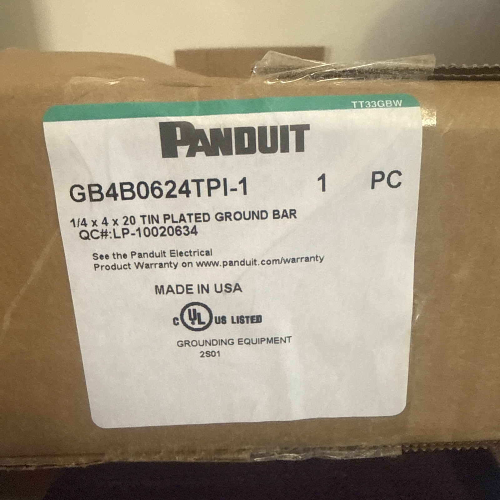 PANDUIT GB4B0624TPI-1 Grounding Bar New