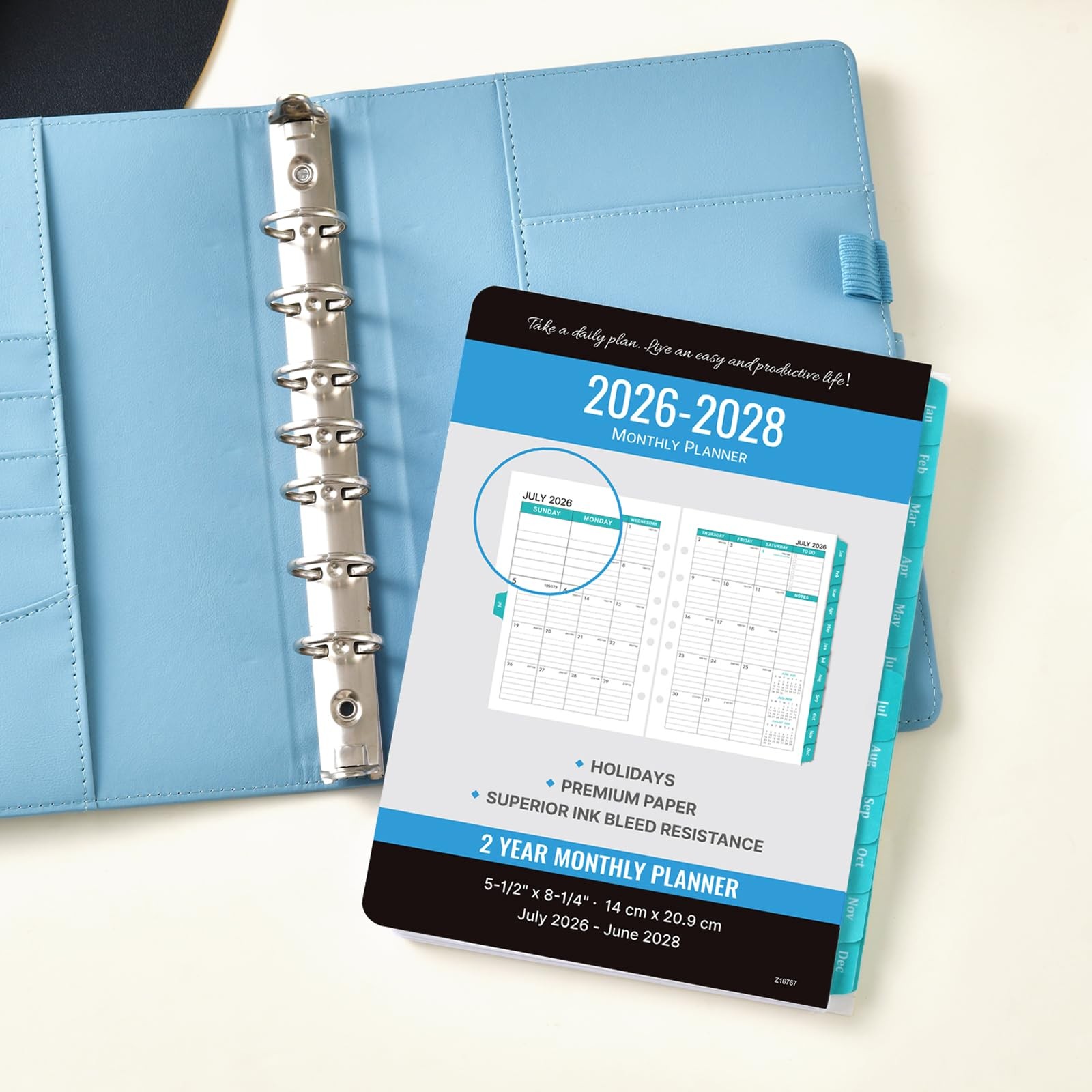 2026-2028 Monthly Planner Refill – Inserts 5-1/2″ x 8-1/2″, black