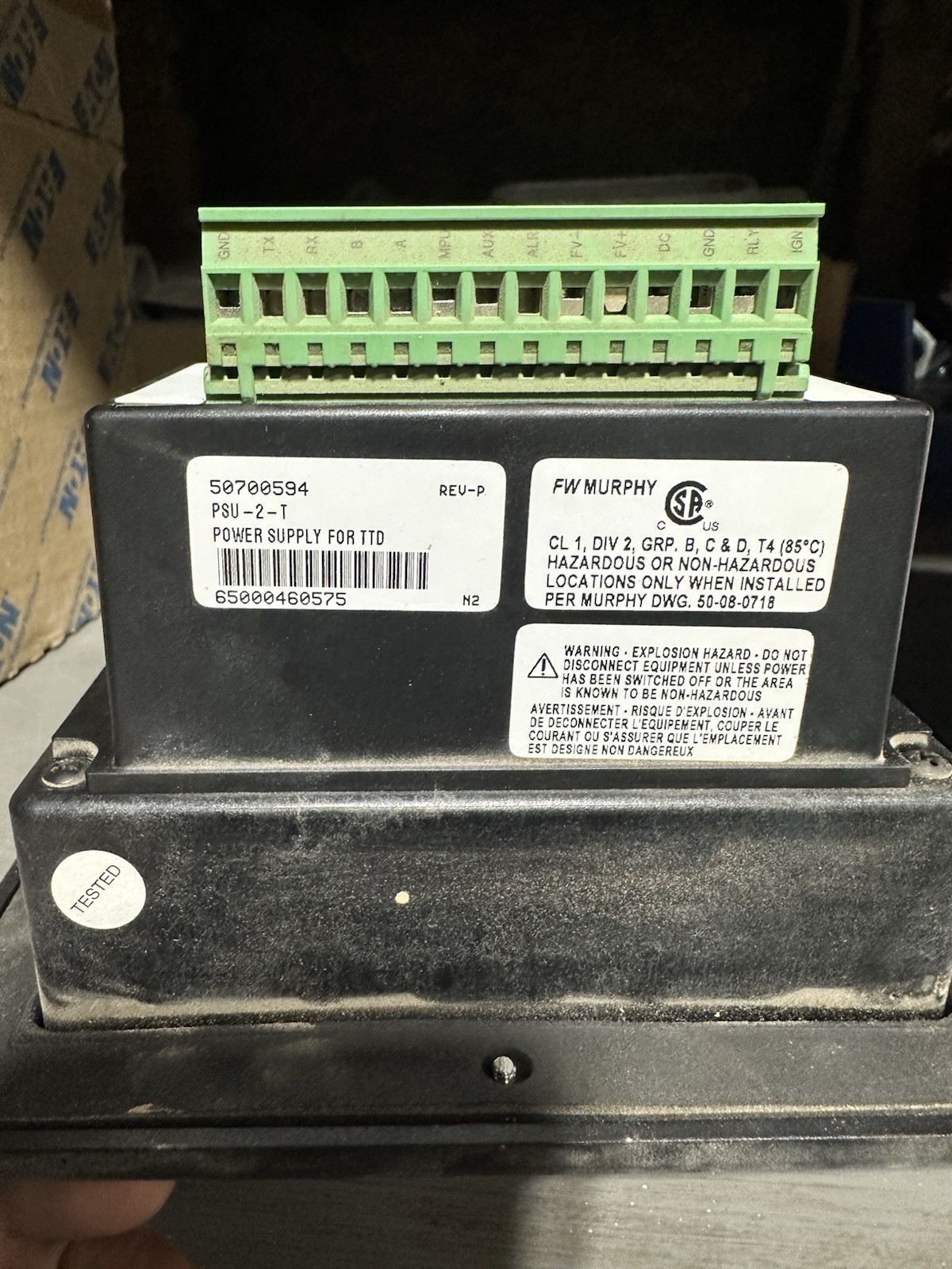 FW Murphy TTD Panel Mount Power Supply 12V PSU-2-T / PSU-2-T-L-N. 2 of them