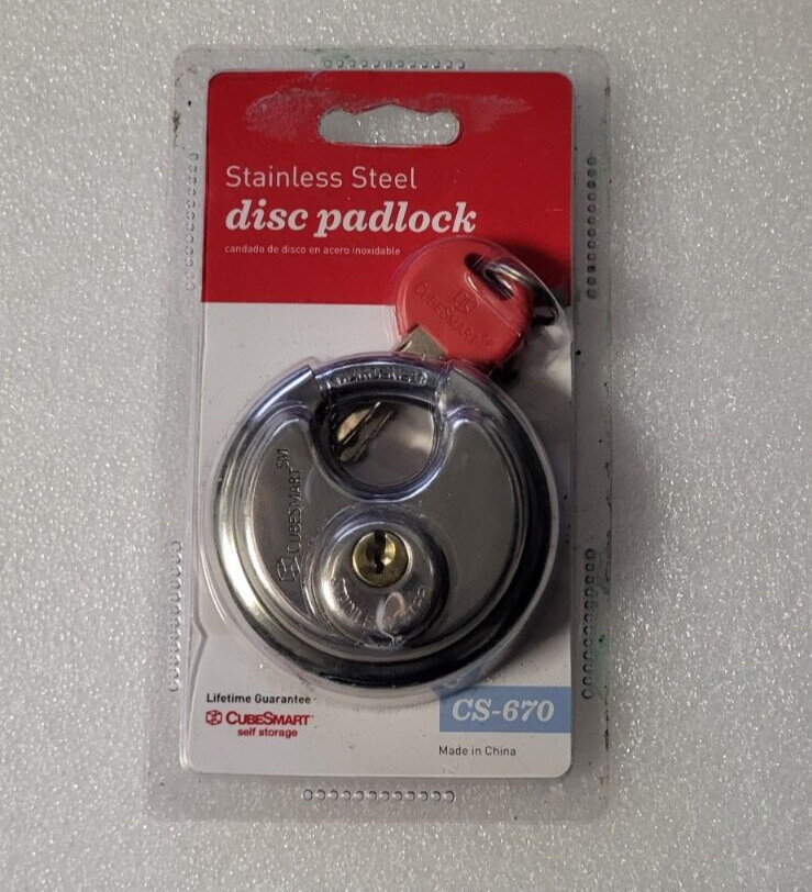 CubeSmart Stainless Steel 2 ¾» Disc Padlock with 2 keys 4 Pack