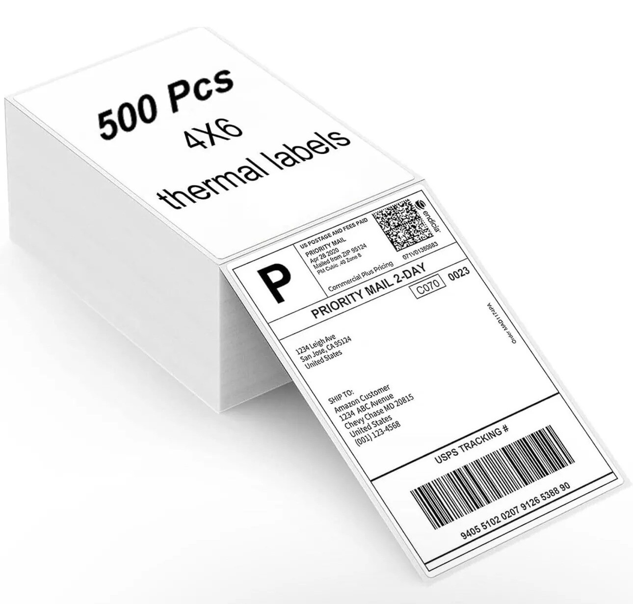 500Pack 500 4×6 Thermal Shipping Labels Foldable Any Prints Thermal LabelmPaper
