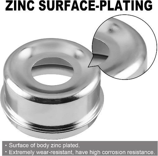 Trailer Bearing Dust Cap 2.72 in Trailer Axle Dust Cap with 8 Rubb Color: 2.72