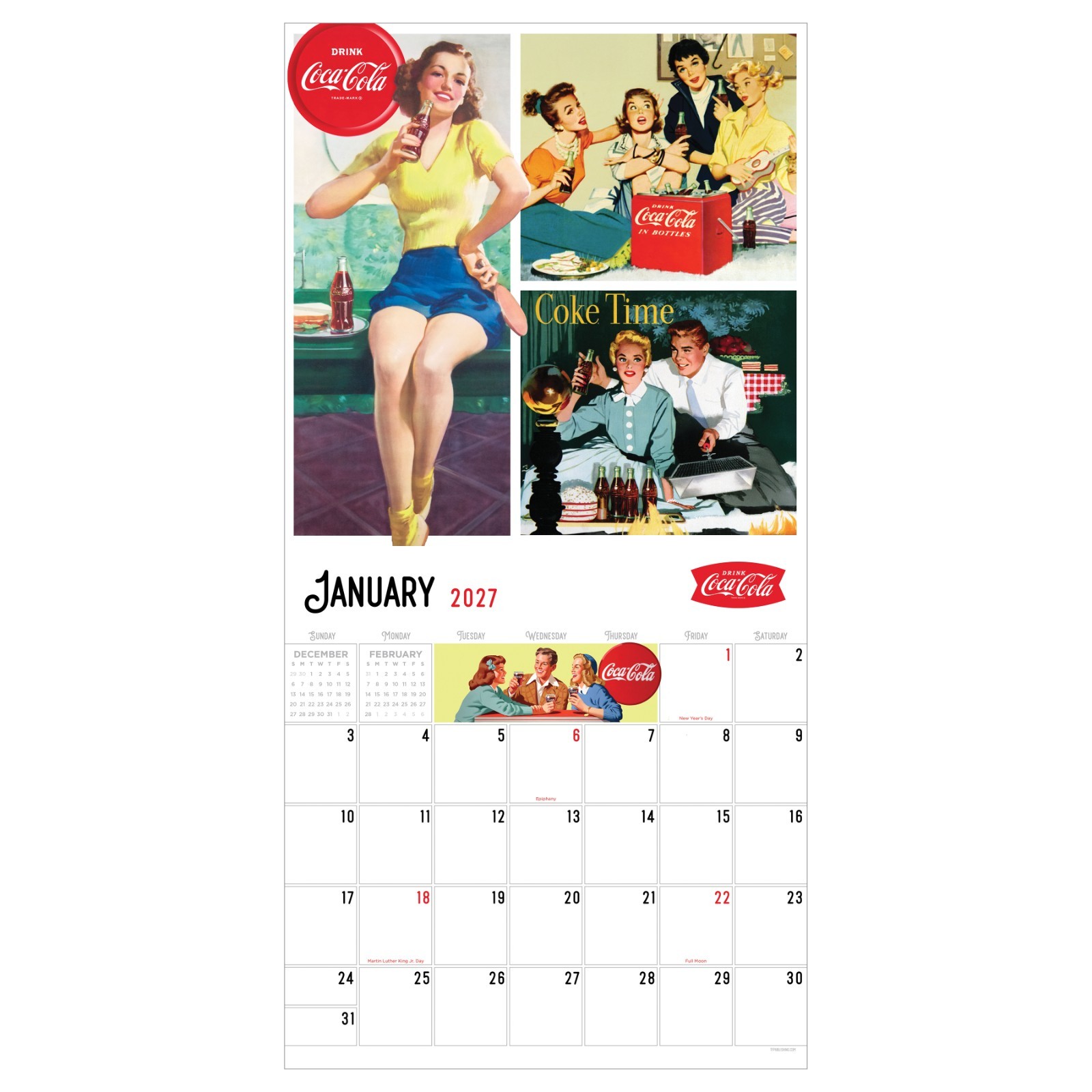 2027 Coke: Vintage Nostalgia Wall Calendar